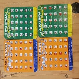 Regal Games 4 cards. 2 Interstate Highway, 2  Auto Travel Bingo Cards